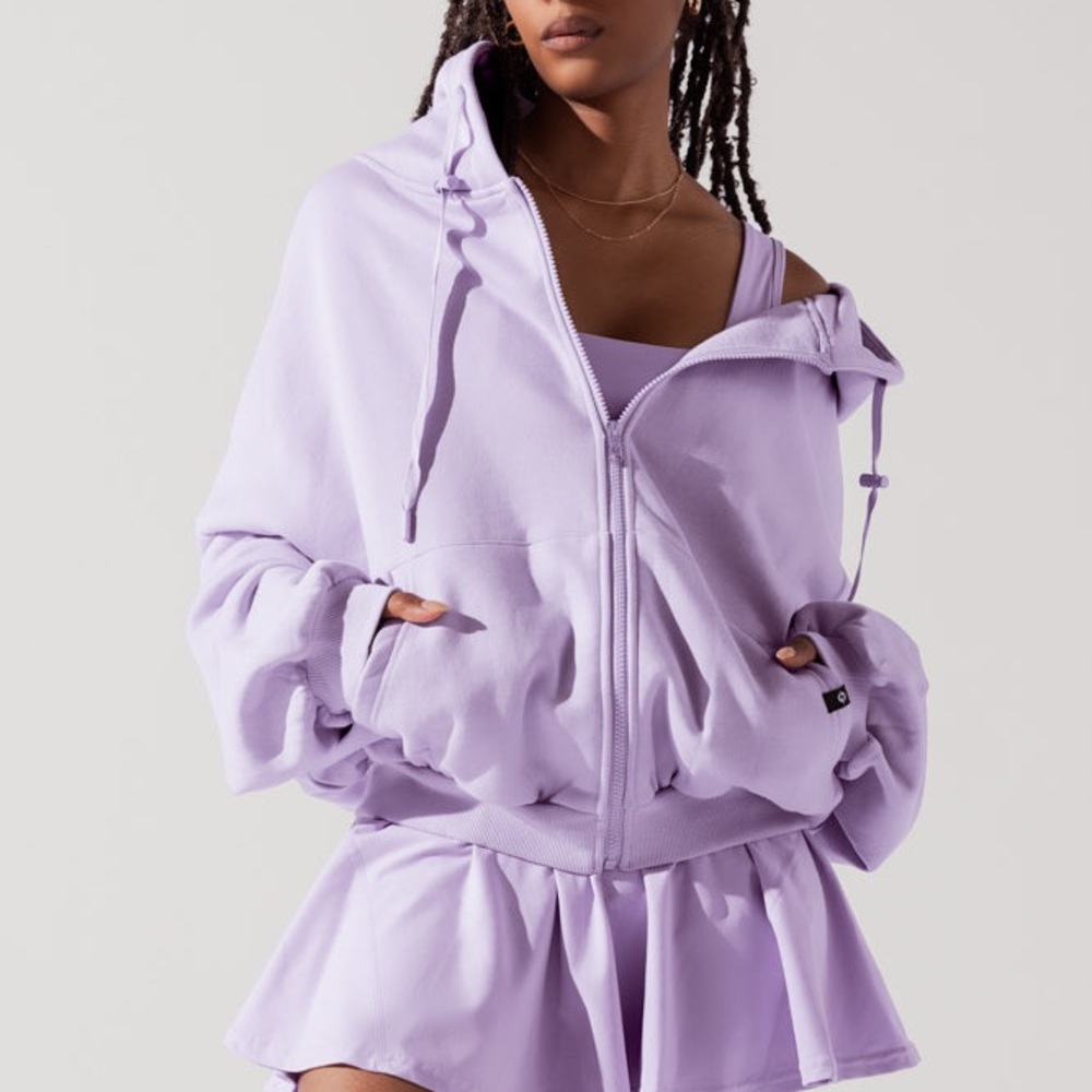 Popflex Lavender Zip Cloud Hoodie